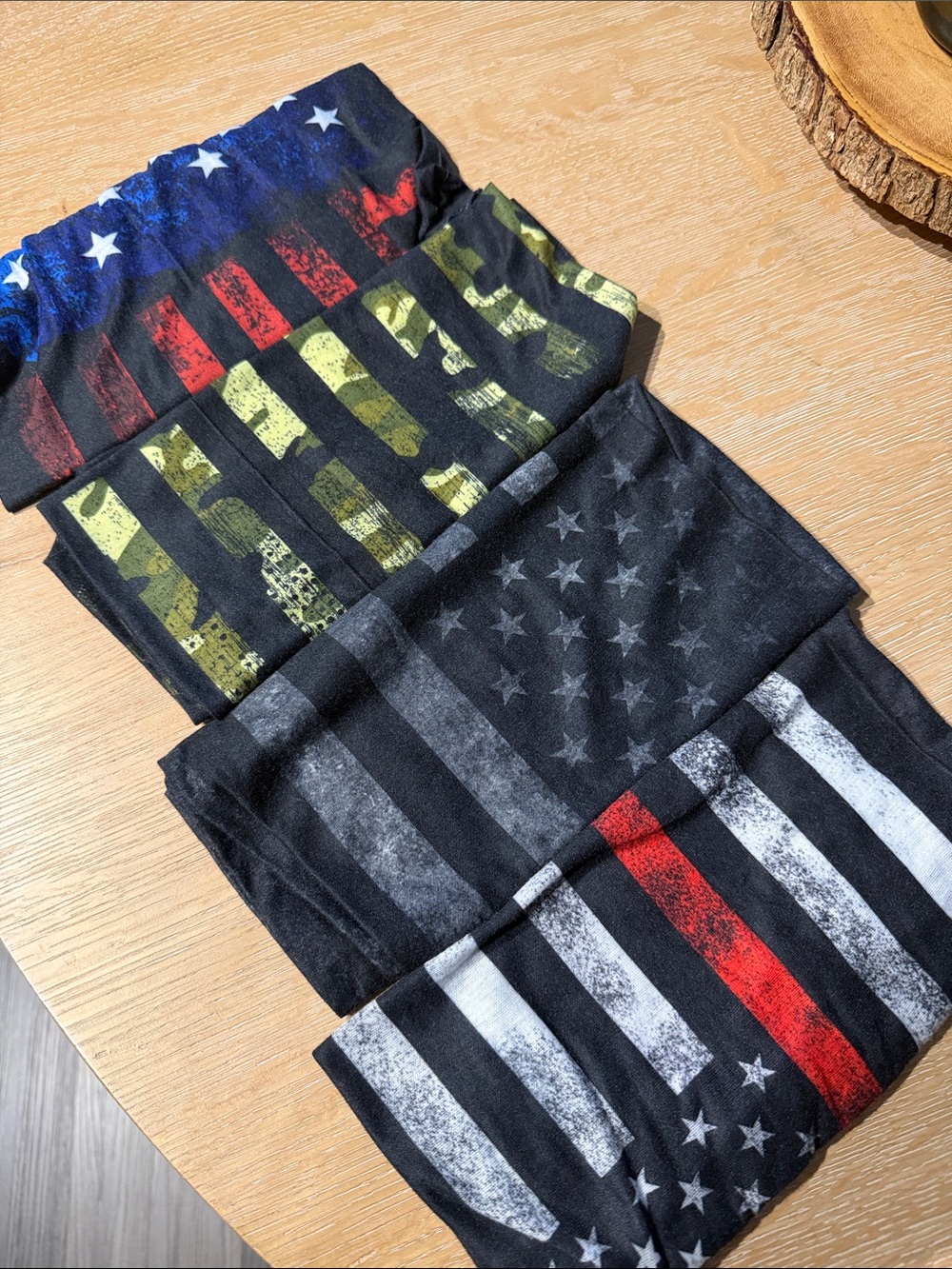 American Flag Print Stretchy Neck Gaiter - Multi-Pack of 4